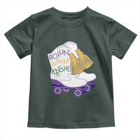 Funny Mardi Gras Toddler T Shirt Rollin' With My Krewe Marching Boots Carnival Party