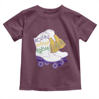 Funny Mardi Gras Toddler T Shirt Rollin' With My Krewe Marching Boots Carnival Party