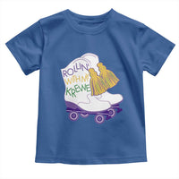 Funny Mardi Gras Toddler T Shirt Rollin' With My Krewe Marching Boots Carnival Party