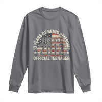 13th Birthday Long Sleeve Shirt Vintage 2012 Official Teenager 13 Years Of Being Awesome American Flag