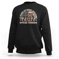 13th Birthday Sweatshirt Vintage 2012 Official Teenager 13 Years Of Being Awesome American Flag
