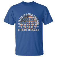 13th Birthday T Shirt Vintage 2012 Official Teenager 13 Years Of Being Awesome American Flag