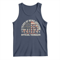 13th Birthday Tank Top Vintage 2012 Official Teenager 13 Years Of Being Awesome American Flag