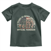 13th Birthday Toddler T Shirt Vintage 2012 Official Teenager 13 Years Of Being Awesome American Flag