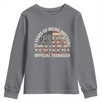 13th Birthday Youth Sweatshirt Vintage 2012 Official Teenager 13 Years Of Being Awesome American Flag