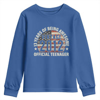 13th Birthday Youth Sweatshirt Vintage 2012 Official Teenager 13 Years Of Being Awesome American Flag