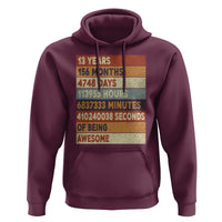 Funny 13th Birthday Hoodie 13 Years 156 Months 4748 Days Vintage Retro