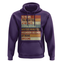 Funny 13th Birthday Hoodie 13 Years 156 Months 4748 Days Vintage Retro