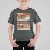 Funny 13th Birthday T Shirt For Kid 13 Years 156 Months 4748 Days Vintage Retro