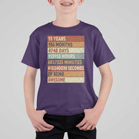 Funny 13th Birthday T Shirt For Kid 13 Years 156 Months 4748 Days Vintage Retro