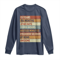 Funny 13th Birthday Long Sleeve Shirt 13 Years 156 Months 4748 Days Vintage Retro