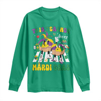Funny This Teacher Loves Mardi Gras Long Sleeve Shirt King Cake Jester Hat