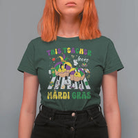 Funny This Teacher Loves Mardi Gras T Shirt For Women King Cake Jester Hat