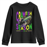 Funny Cajun Crawfish Boil Mardi Gras Youth Sweatshirt Crawfish Season Fleur De Lis