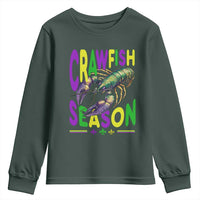 Funny Cajun Crawfish Boil Mardi Gras Youth Sweatshirt Crawfish Season Fleur De Lis