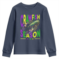 Funny Cajun Crawfish Boil Mardi Gras Youth Sweatshirt Crawfish Season Fleur De Lis