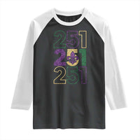 Funny Mobile Mardi Gras 251 Raglan Shirt Glitter Print Area Code
