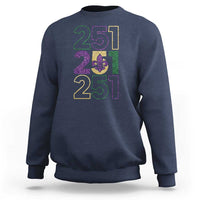 Funny Mobile Mardi Gras 251 Sweatshirt Glitter Print Area Code
