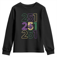 Funny Mobile Mardi Gras 251 Youth Sweatshirt Glitter Print Area Code