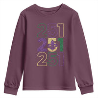 Funny Mobile Mardi Gras 251 Youth Sweatshirt Glitter Print Area Code