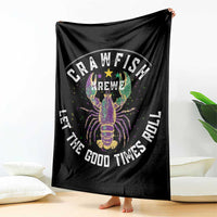 Crawfish Krewe Let The Good Times Roll Throw Blanket Funny Mardi Gras - Wonder Print Shop