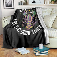 Crawfish Krewe Let The Good Times Roll Throw Blanket Funny Mardi Gras - Wonder Print Shop