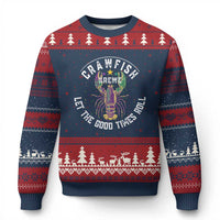 Crawfish Krewe Let The Good Times Roll Ugly Christmas Sweater Funny Mardi Gras