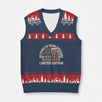 60th Birthday V-Neck Knit Sweater Vest Vintage 1966 Limited Edition 60 Years Of Being Awesome American Flag - Wonder Print Shop