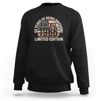 60th Birthday Sweatshirt Vintage 1966 Limited Edition 60 Years Of Being Awesome American Flag - Wonder Print Shop