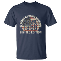 60th Birthday T Shirt Vintage 1966 Limited Edition 60 Years Of Being Awesome American Flag - Wonder Print Shop