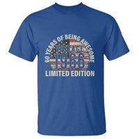 60th Birthday T Shirt Vintage 1966 Limited Edition 60 Years Of Being Awesome American Flag - Wonder Print Shop