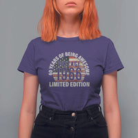 60th Birthday T Shirt For Women Vintage 1966 Limited Edition 60 Years Of Being Awesome American Flag - Wonder Print Shop