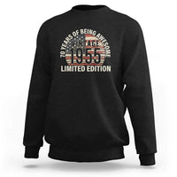 70th Birthday Sweatshirt Vintage 1955 Limited Edition 70 Years Of Being Awesome American Flag - Wonder Print Shop
