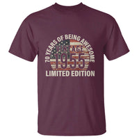 70th Birthday T Shirt Vintage 1955 Limited Edition 70 Years Of Being Awesome American Flag - Wonder Print Shop