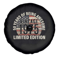50th Birthday Spare Tire Cover Vintage 1975 Limited Edition 50 Years Of Being Awesome American Flag - Wonder Print Shop