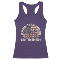 50th Birthday Racerback Tank Top Vintage 1975 Limited Edition 50 Years Of Being Awesome American Flag - Wonder Print Shop