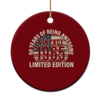 60th Birthday Ceramic Ornament Vintage 1965 Limited Edition 60 Years Of Being Awesome American Flag - Wonder Print Shop