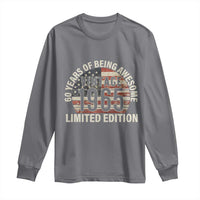 60th Birthday Long Sleeve Shirt Vintage 1965 Limited Edition 60 Years Of Being Awesome American Flag - Wonder Print Shop