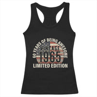 60th Birthday Racerback Tank Top Vintage 1965 Limited Edition 60 Years Of Being Awesome American Flag - Wonder Print Shop