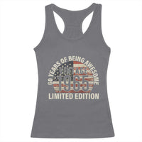 60th Birthday Racerback Tank Top Vintage 1965 Limited Edition 60 Years Of Being Awesome American Flag - Wonder Print Shop