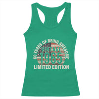 60th Birthday Racerback Tank Top Vintage 1965 Limited Edition 60 Years Of Being Awesome American Flag - Wonder Print Shop
