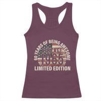 60th Birthday Racerback Tank Top Vintage 1965 Limited Edition 60 Years Of Being Awesome American Flag - Wonder Print Shop