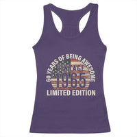 60th Birthday Racerback Tank Top Vintage 1965 Limited Edition 60 Years Of Being Awesome American Flag - Wonder Print Shop
