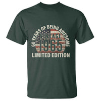 60th Birthday T Shirt Vintage 1965 Limited Edition 60 Years Of Being Awesome American Flag - Wonder Print Shop