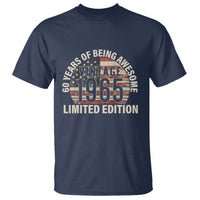 60th Birthday T Shirt Vintage 1965 Limited Edition 60 Years Of Being Awesome American Flag - Wonder Print Shop