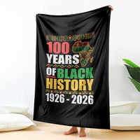 100 Years Of Black History 1926 2026 Centennial Throw Blanket Africa Map