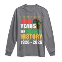 100 Years Of Black History 1926 2026 Centennial Long Sleeve Shirt Africa Map