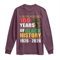 100 Years Of Black History 1926 2026 Centennial Long Sleeve Shirt Africa Map