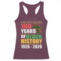 100 Years Of Black History 1926 2026 Centennial Racerback Tank Top Africa Map