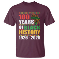 100 Years Of Black History 1926 2026 Centennial T Shirt Africa Map